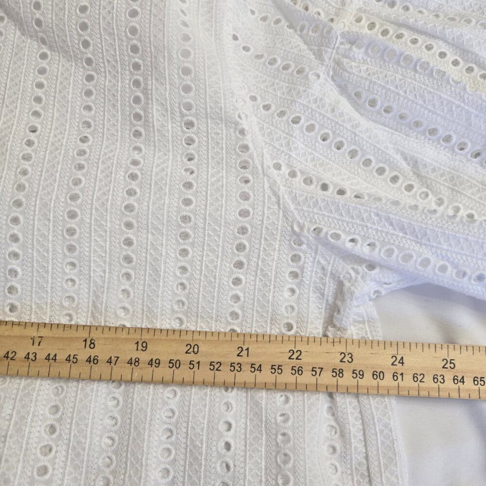 NWT Thakoon White Button Down Shirt Medium Oversized Eyelet Coquette Boho Sheer - Picture 9 of 10